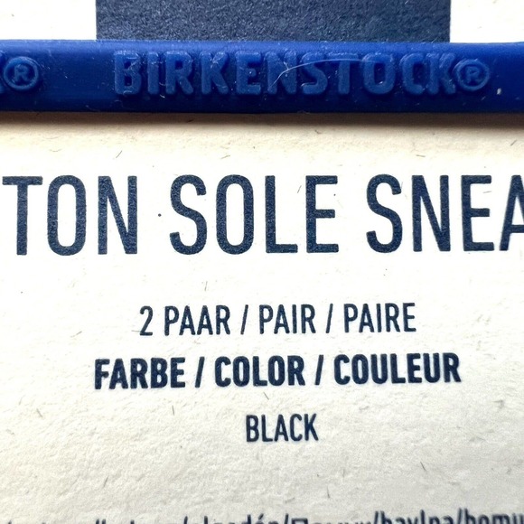 Birkenstock Men's Two Pairs Socks Black Cotton Sole Sneaker Size 15-17 - Picture 6 of 8